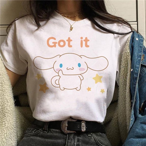 Y2k Cinnamoroll T Shirt Women T-shirt Sanrio Clothes Tshirt Short Sleeve Tops Tee Women Clothing Girls Clothes