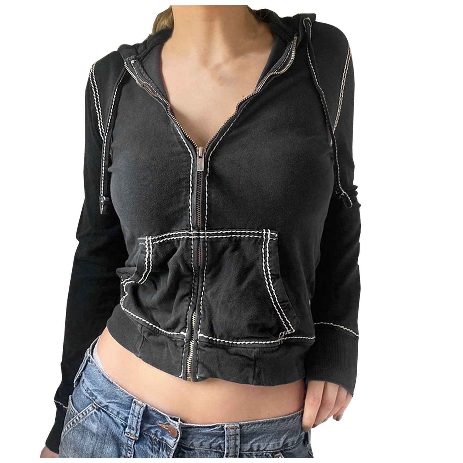 ●WOOALONG●OUT POCKET BANDING CROP JACKET クロップ Y2k-Crop-Jacket-for-Women-Long