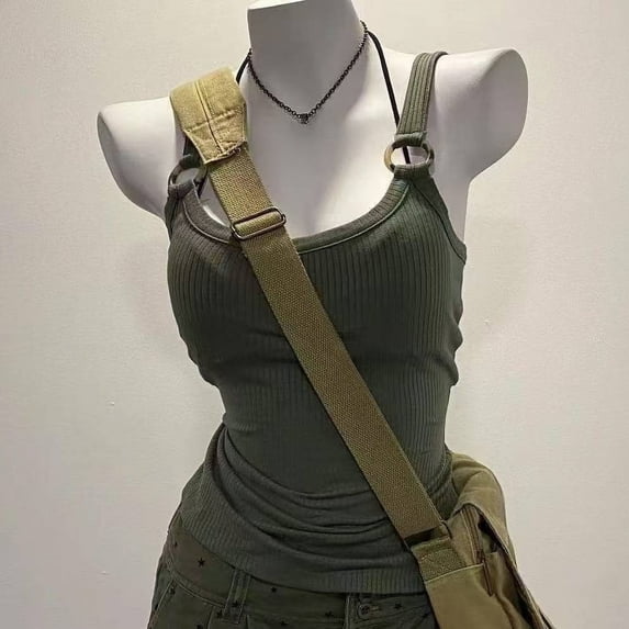 Y2k Crop Tops Vintage Clothes Aesthetic Print Basic Vest Summer Harajuku Sleeveless Slim 2000s Streetwear Goth Cami Emo Girl