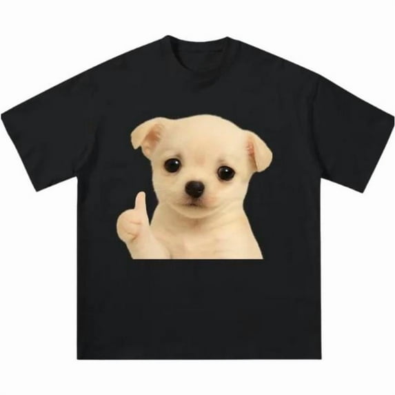 Y2k Cute Dog Men Vintage Graphic Tee Shirt Tops Fashion and Comfortable Short Sleeve Crew Neck Black S-5XL