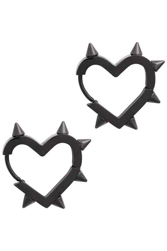 Y2k Earrings for Spike Hoop Heart Goth Black for Christmas Jewelry Gifts