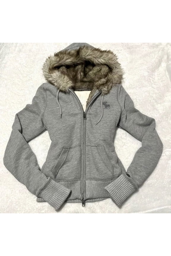 Y2k Fur Zip Up Hoodie Women Vintage Y2K Hooded Sweatshirts Fall Winter Streetwear Jacket