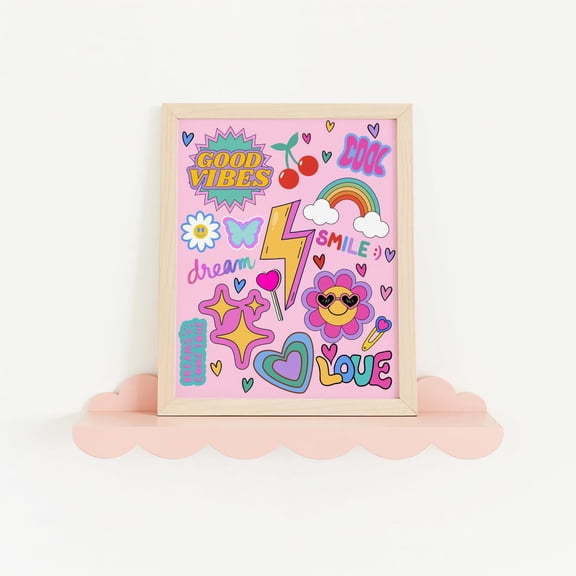 Y2k Good Vibes Wall Art Retro 90s Teen Room Decor Unframed Paper Print