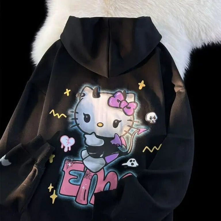 Popular Goth hello kitty Hoodie