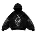 thumbnail image 1 of BlankRift Y2k Hoodie Men Vintage Print Long Sleeve Hooded Sweatshirt with Pocket Fall Winter Warm Casual Loose Graphic Pullover Hoodies for Men Streetwear Black XXXL, 1 of 3