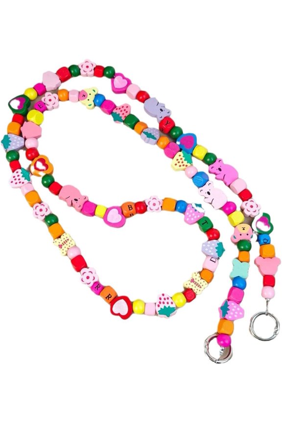 Y2k Keychain Whimsigoth Aesthetic Beaded Stack Layered Funky Apple Crossbody Chain Whimsy Twee Phone Accessories Multi-koala