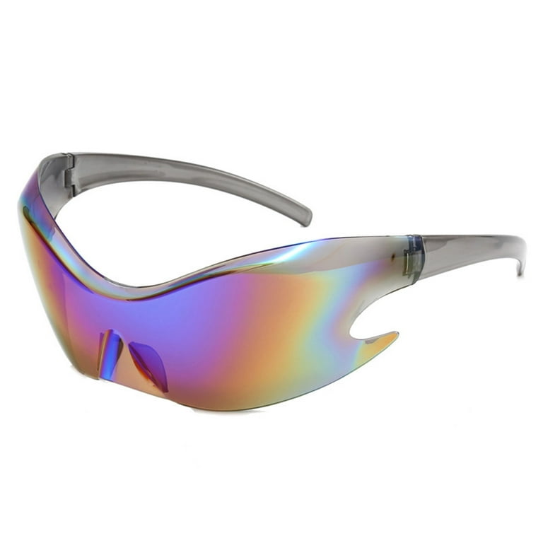 Y2k Oversized Sunglasses Futuristic Rimless Trendy Shield Sunglasses for  Women Men Fashion Sun Glasses 