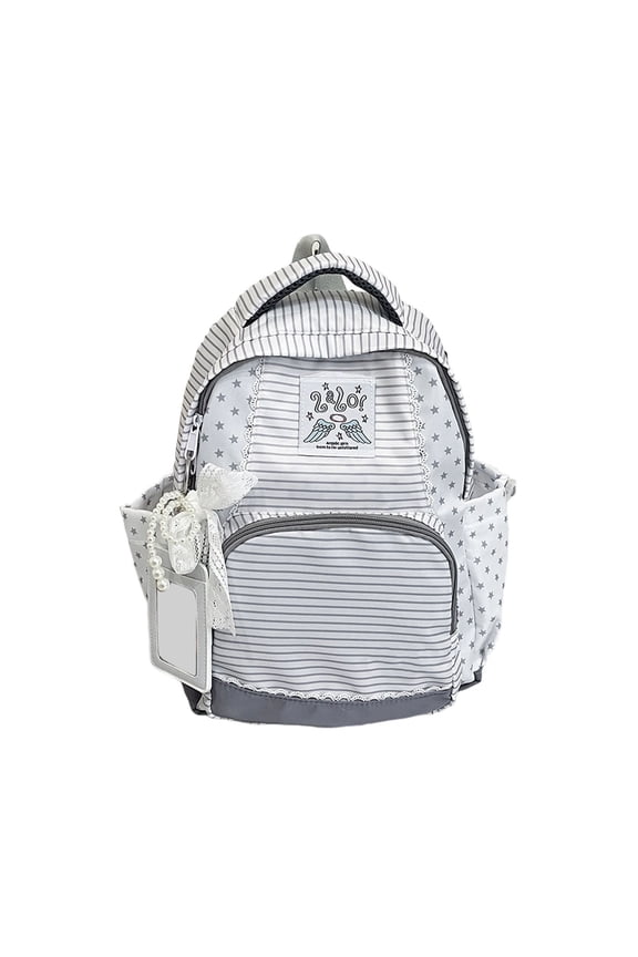 Y2k Star Backpack Whimsical Twee Wing Backpack Cute Stripe Bookbag