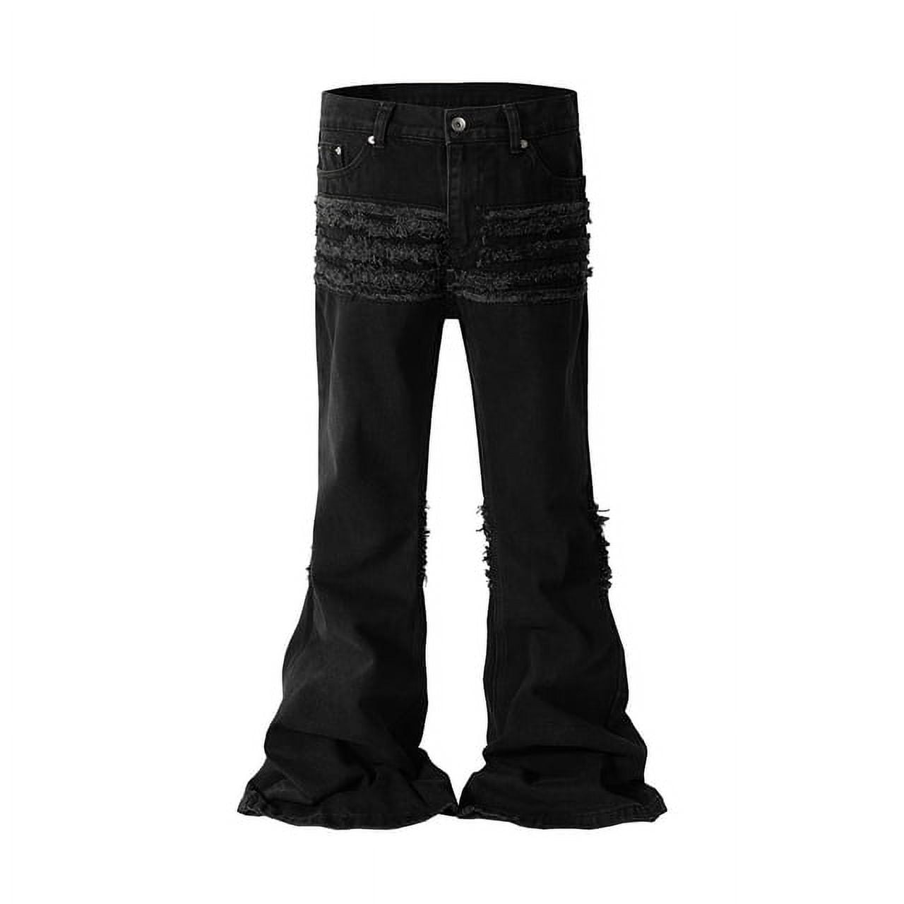Y2k Streetwear Trendy Micro Flare Jeans Black RO Hip Hop Y2k Streetwear Trendy Micro Flare Jeans Black RO Hip Hop