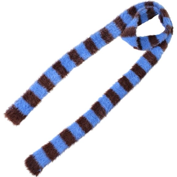 Y2k Striped Scarf for Women Long Skinny Scarf Womens Winter Fuzzy Neckerchief Belt Streetwear Y2k Accessories