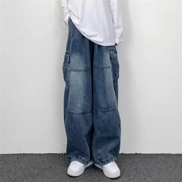 ブランド品 通販サイト Y2k Vintage Pockets Loose Autumn Women for Jeans Baggy パンツ