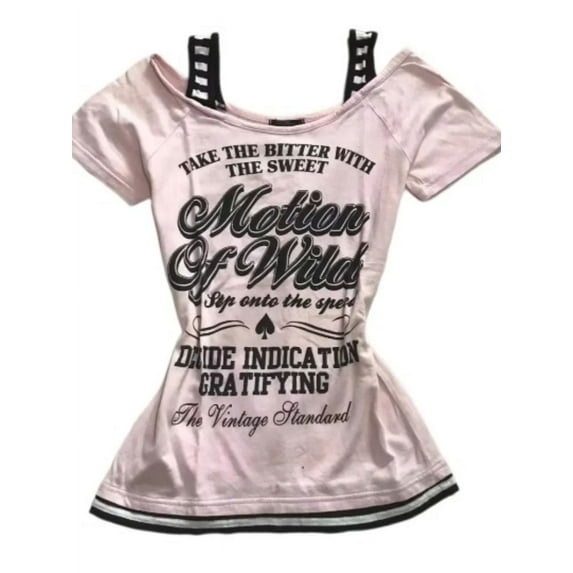 Y2k Vintage Pink Tshirts Slim-fit Halter Slip Short Sleeve Print Y2k Harajuku Fashion Casual Tops Chic Retro Gothic Punk Tees