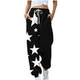 thumbnail image 1 of Y2k Wide Leg Cuffed Sweatpants for Women Casual Graphic Drawstring Printed Sweat Pants Stretch Loose Joggers, 1 of 5
