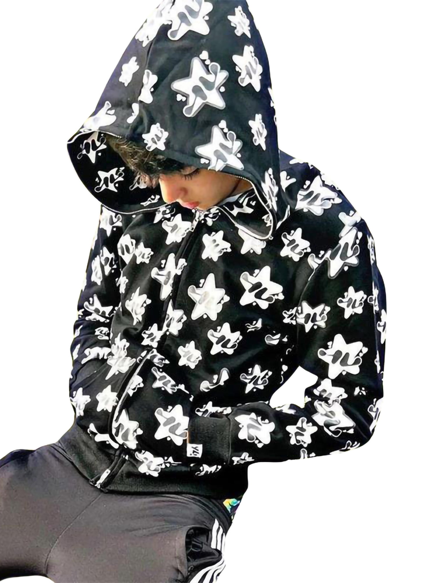 Y2k Zip Up Hoodie for Women Oversized Sweatshirt Graphic