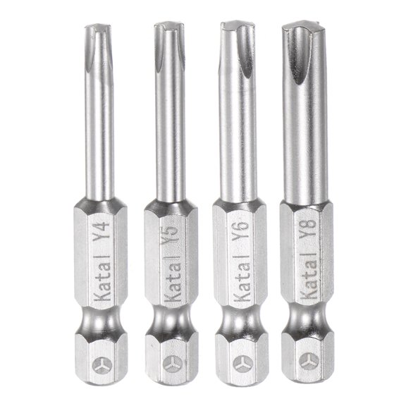 Y4-Y8 Tri-point Magnetic Y Type Screwdriver Bit Set 1/4" Hex Shank 2" Length Screw Driver