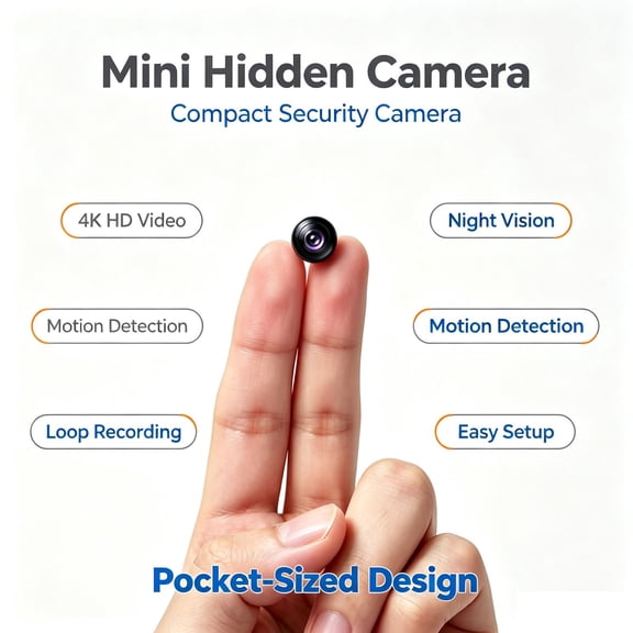 Y6 Mini Security Camera, 2.4G/5GHz WiFi Wireless Cam with Night Vision, Motion Detection, App Control, Tiny Indoor Nanny Cam for Home, Office, Baby & Pet Monitoring