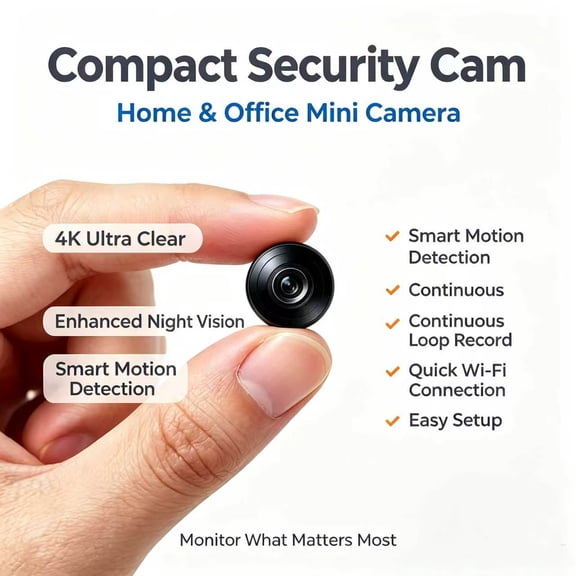 Y7 Mini Security Camera, 2.4G/5GHz WiFi Wireless Cam with Night Vision, Motion Detection, App Control, Tiny Indoor Nanny Cam for Home, Office, Baby & Pet Monitoring