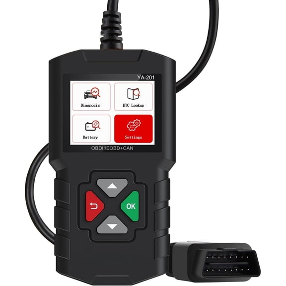 YA-201 Obd2 Scanner, Full OBD2 Modes Check Engine Code Reader After 1996 OBDII/EOBD/KOBD/CAN , O2 Sensor EVAP Systems, Test,Live Data Stream,Plug & Play