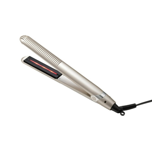 YA-MAN SPA STYLER® Professional 1-in Tourmaline-Coated Ceramic Flat Iron Hair Straightener, Anti-Static Technology, Gold