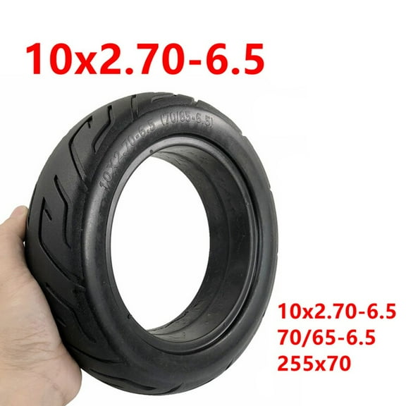 YAAQII for 10 Inch Solid Tire 10x2.70-6.5 Electric Scooter Replacement Wheel 70/65-6.5 Rubber Tyre 255x70 Non-Pneumatic Puncture-Proof Accessory for E-Scooter Parts