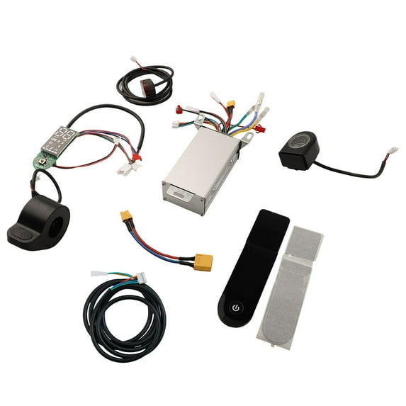 YAAQII for 36V 350W Electric Scooter Controller Meter Set Conversion Kit for 8.5 Inch Scooters with Throttle Headlight Taillight Adapter Cable Communication Cable Meter Cover Brake Handle