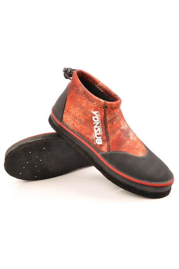 for 5MM Neoprene Self-Locking Rock Fishing Shoes Men Women Hunting Boots Waterproof Anti-Slip Felt Sole Steel Nails Grip Wading Shoes for Beach Mud Stream Orange Green