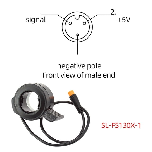 YAAQII for Electric Bike Scooter Thumb Finger Trigger Throttle Waterproof Black 3-Pin Interface Compatible with for E-Bikes ABS Material 33cm Wire Length for General Installation