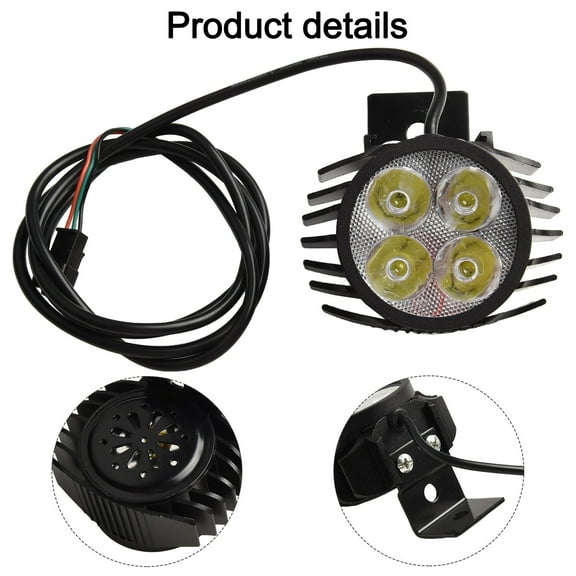 YAAQII for Electric Vehicle LED Headlights with Lens Aluminum Alloy Waterproof IPV6 36V 48V 60V Compatible Built-in Speaker High-Intensity Light Output for Enhanced Visibility