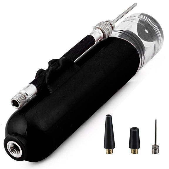 YAAQII for Portable Mini Ball Pump for Basketball Football Volleyball - Dual Action Hand Inflator with Flexible Hose, 2 Needles, Nozzle - Compact Air Pump for Sports Equipment