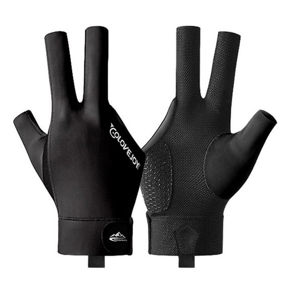 YAAQII for Snooker Pool Billiard Glove 3 Finger Cue Shooter Spandex Gloves Anti-Slip Compression Design Breathable Mesh Palm Adjustable Wrist Strap Black Gray Red
