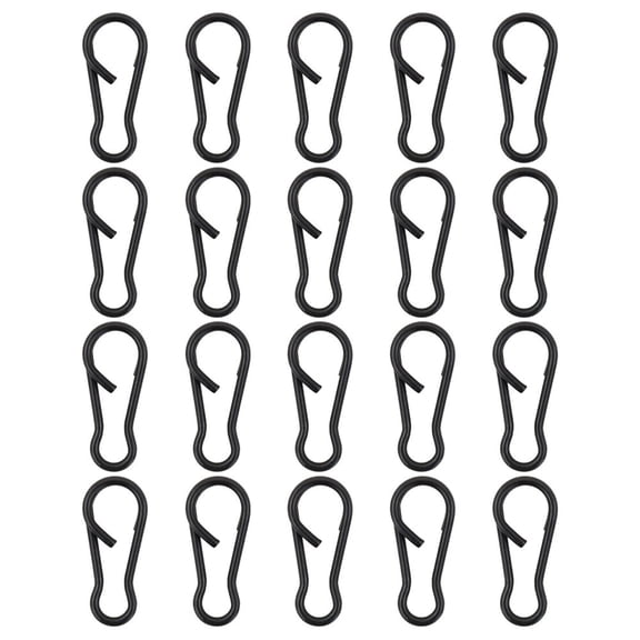 YAAQII for Stainless Steel Fishing Snap Clips Speed Links Swivel Hook Snap Carp Terminal Tackle Quick Change Rig Connector for Large Fish Unhooking (Black, 20 Pieces)