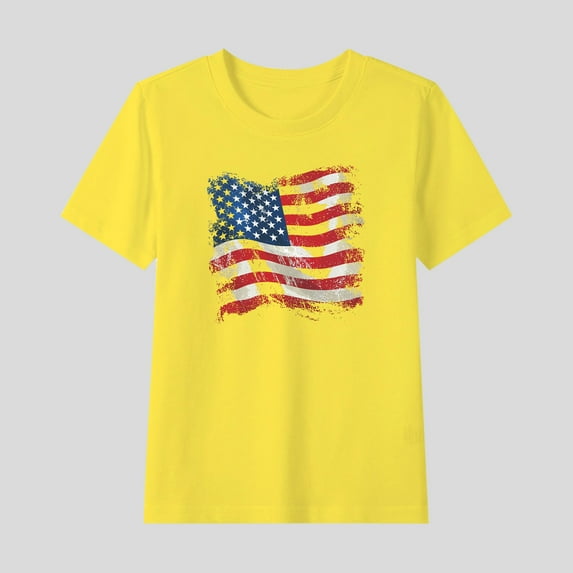 YABCSAZ 4th of July Baby Boys Girls Outfits Short Sleeve Tops Summer Casual T-Shirts American Flag Star Shirts Toddler Kids Patriotic Clothes Unisex Tops Independence Day Tops 11 Years
