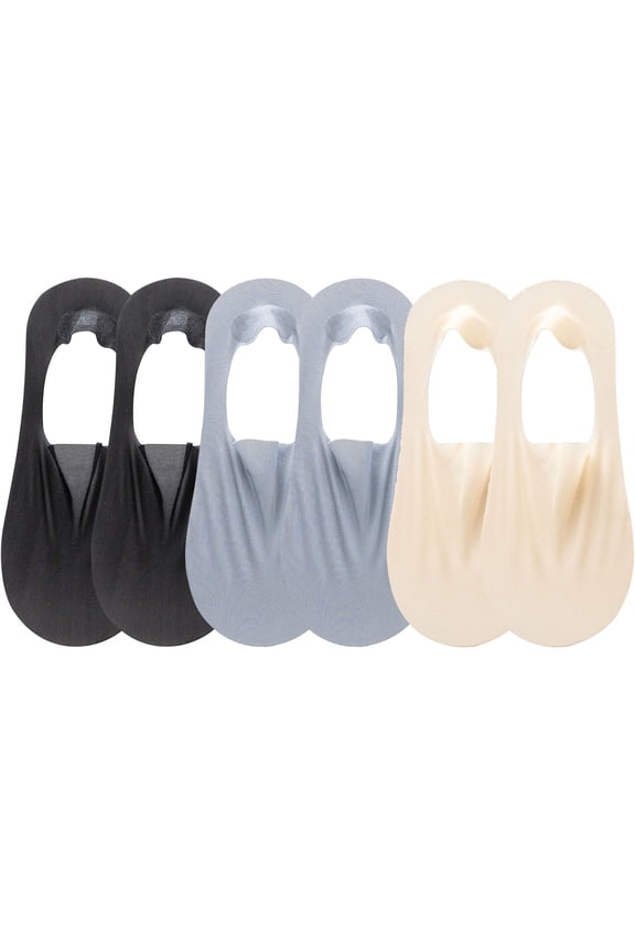6 Pairs No Show Socks Women Nylon Ultra Low Cut Non-Slip Footies Thin Liner Socks Lightweight Invisible Hidden Socks for Flats