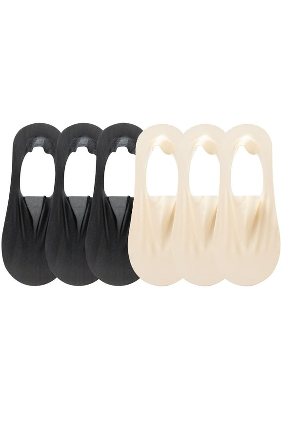6 Pairs No Show Socks Women Nylon Ultra Low Cut Non-Slip Footies Thin Liner Socks Lightweight Invisible Hidden Socks for Flats