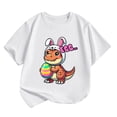 thumbnail image 1 of YABCSAZ Baby Boys Girls Easter Tops for Short Sleeve Dinosaurs & Eggs Tops Summer Casual Crewneck Tee Shirt Kids Loose Tops Soft Comfy Shirts Toddler Outfits Size 7 T, 1 of 3