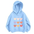 thumbnail image 1 of YABCSAZ Baby Girls Hooded Sweatshirts Long Sleeve Round Neck Hoodie Fall Casual Loose Fit Cute Print Shirts Baby Kids Clothes Size 5 Years, 1 of 7