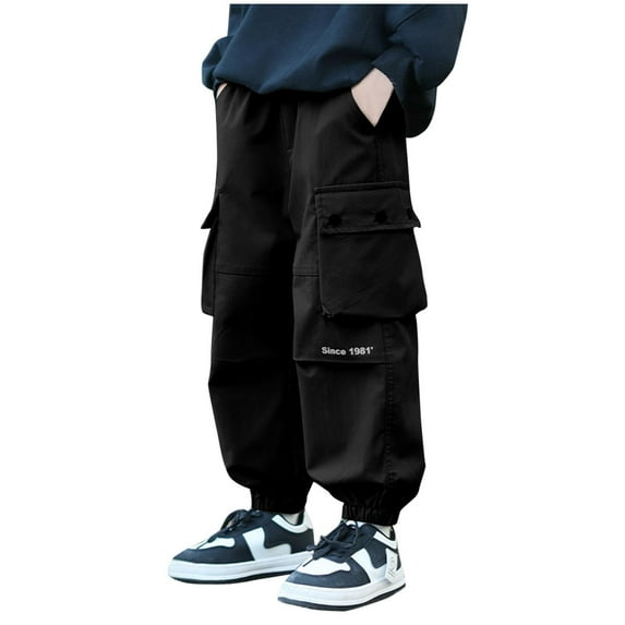 YABCSAZ Baggy Jogger for Baby Boys Casual Loose Harem Pants Stretchy Waist Hippie Trousers Oversized Sweatpants Kids Active Cargo Pant for Running Jogging Outwear Size 6 Years