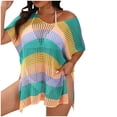 thumbnail image 1 of YABCSAZ Beach Cover Ups for Women Summer Sleeveless Swimsuit Crochet Swim Cover Up 2025 Swimwear Mesh Knit Cover Ups Tops Oversize Dress Shirts Plus Size Bathing Suit Cover Up for Women, 1 of 2