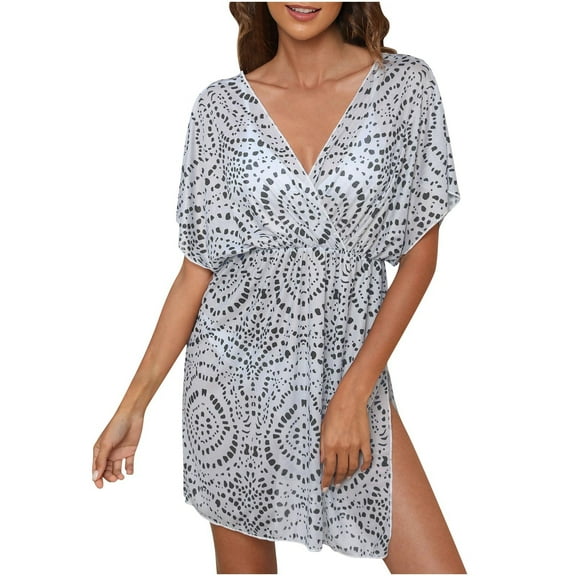 YABCSAZ Beach Cover Ups for Women Summer Swimsuit Crochet Swim Cover Up 2025 Swimwear Chiffon Cover Ups Tops Oversize Dress Shirts Plus Size Bathing Suit Cover Up for Women Vacation