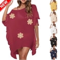 thumbnail image 1 of YABCSAZ Beach Cover Ups for Women Summer Swimsuit Crochet Swim Cover Up 2025 Swimwear Chiffon Cover Ups Tops Oversize Dress Shirts Plus Size Bathing Suit Cover Up for Women, 1 of 4