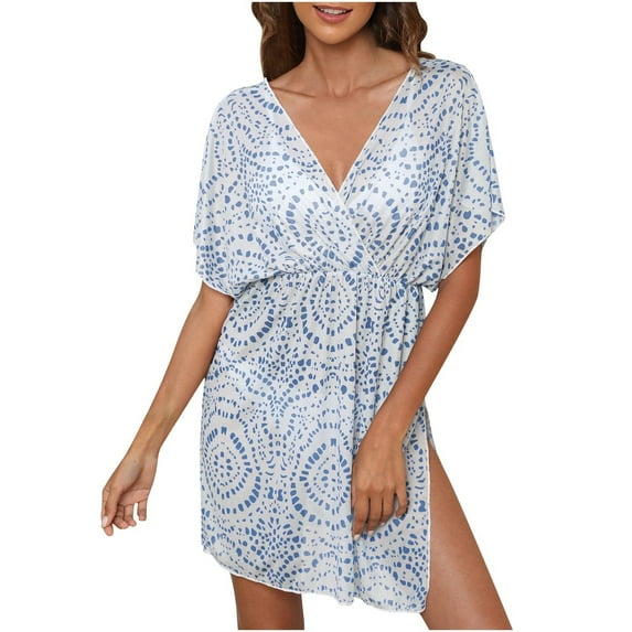 YABCSAZ Beach Cover Ups for Women Summer Swimsuit Crochet Swim Cover Up 2025 Swimwear Chiffon Cover Ups Tops Oversize Dress Shirts Plus Size Bathing Suit Cover Up for Women Vacation