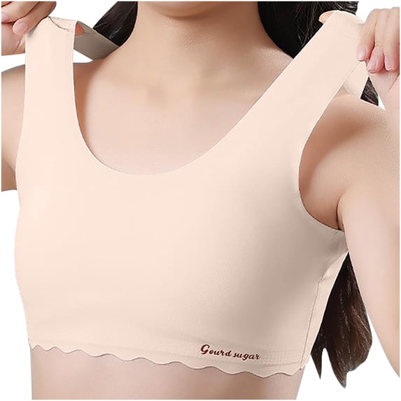 YABCSAZ Big Girls Bras Training Bra Spaghetti Strap Sports Bra Casual Solid Color Student Bralette Soft Comfort Fit Seamless Underwear Bras Youth Bra age 12-15 Size M