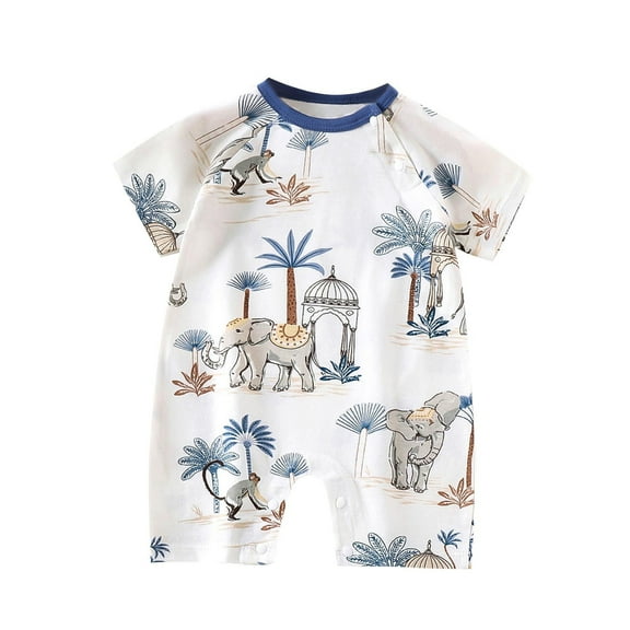 YABCSAZ Bodysuits for Toddler Baby Cotton Short Sleeve Onesie Bodysuits Summer Casual Soft Romper Button Pajamas Boys Girls Unisex Jumpsuits Infant Newborn Baby Outfits Size 2 M