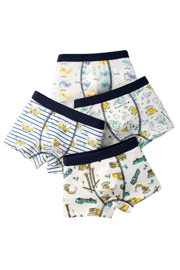 Boys' and Toddler Boxer Briefs Comfort Flex Boys and Toddler Underwear Cotton Underwear Multiple Packs Available pack of 4 Size 4 Years