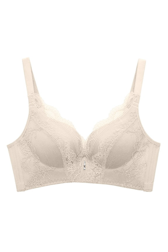 Bras for Women Plus Size Bras Underarm-smoothing with Seamless Stretch Lightly Lined Yoga Bra High Lift Close Breast Tops Breathable Lace Underwear Daily Bra