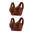 thumbnail image 1 of YABCSAZ Bras for Women Plus Size Bras Wirefree Compression Sports Bra Close Breast Augmentation Underwear Flex Back Everyday Bras Wireless Support Full Coverage Bra Thin Side Collection 2-Pack, 1 of 2