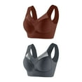 thumbnail image 1 of YABCSAZ Bras for Women Plus Size Bras Wirefree Compression Sports Bra Close Breast Augmentation Underwear Flex Back Everyday Bras Wireless Support Full Coverage Bra Thin Side Collection 2-Pack, 1 of 2