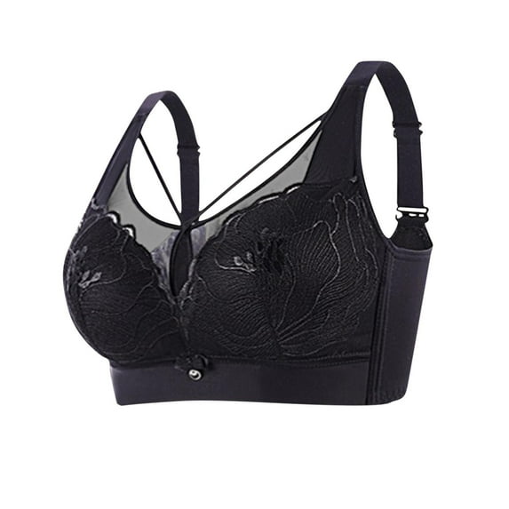 YABCSAZ Bras for Women Plus Size Push Up Sports Bra High Lift Stretch Comfy Close Breast Tops Lace Full-Coverage Breathble Underwear Four Breastfeeding Bralette Gifts for Women