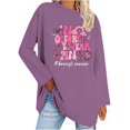 thumbnail image 1 of YABCSAZ Breast Cancer Scrub Tops for Women/Long Sleeve Shirts/Crewneck Shirt/Sweatshirt/Tunic Tops with Blessed Breast Cancer Pink Ribbon/Breast Cancer Awareness Breast Cancer Survivor Gifts, 1 of 1