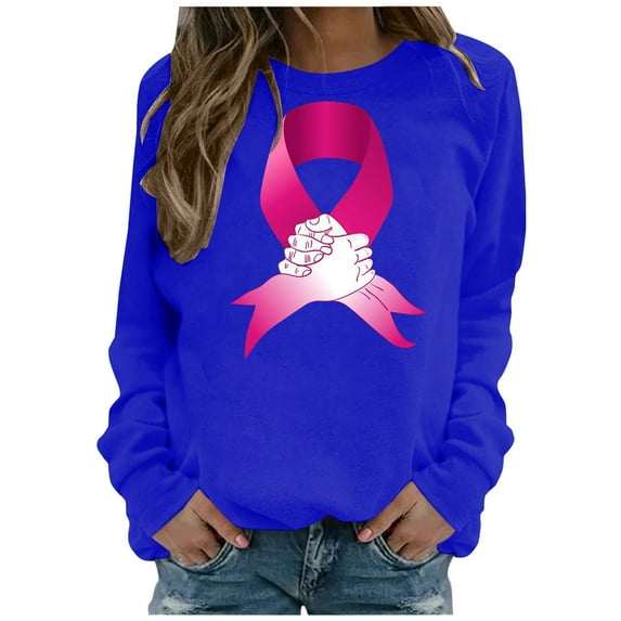 YABCSAZ Breast Cancer Shirts Tops for Women/Short Sleeve Shirts/Crewneck Shirt/Sweatshirt/Hoodie with Blessed Breast Cancer Pink Ribbon/Breast Cancer Awareness Breast Cancer Survivor Gifts for Women